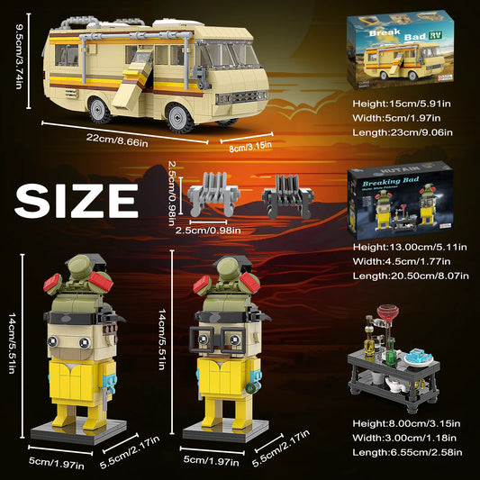 Set Micro-Blocs Breaking Bad – RV, Walter White & Jesse Pinkman | Modèle 3-en-1