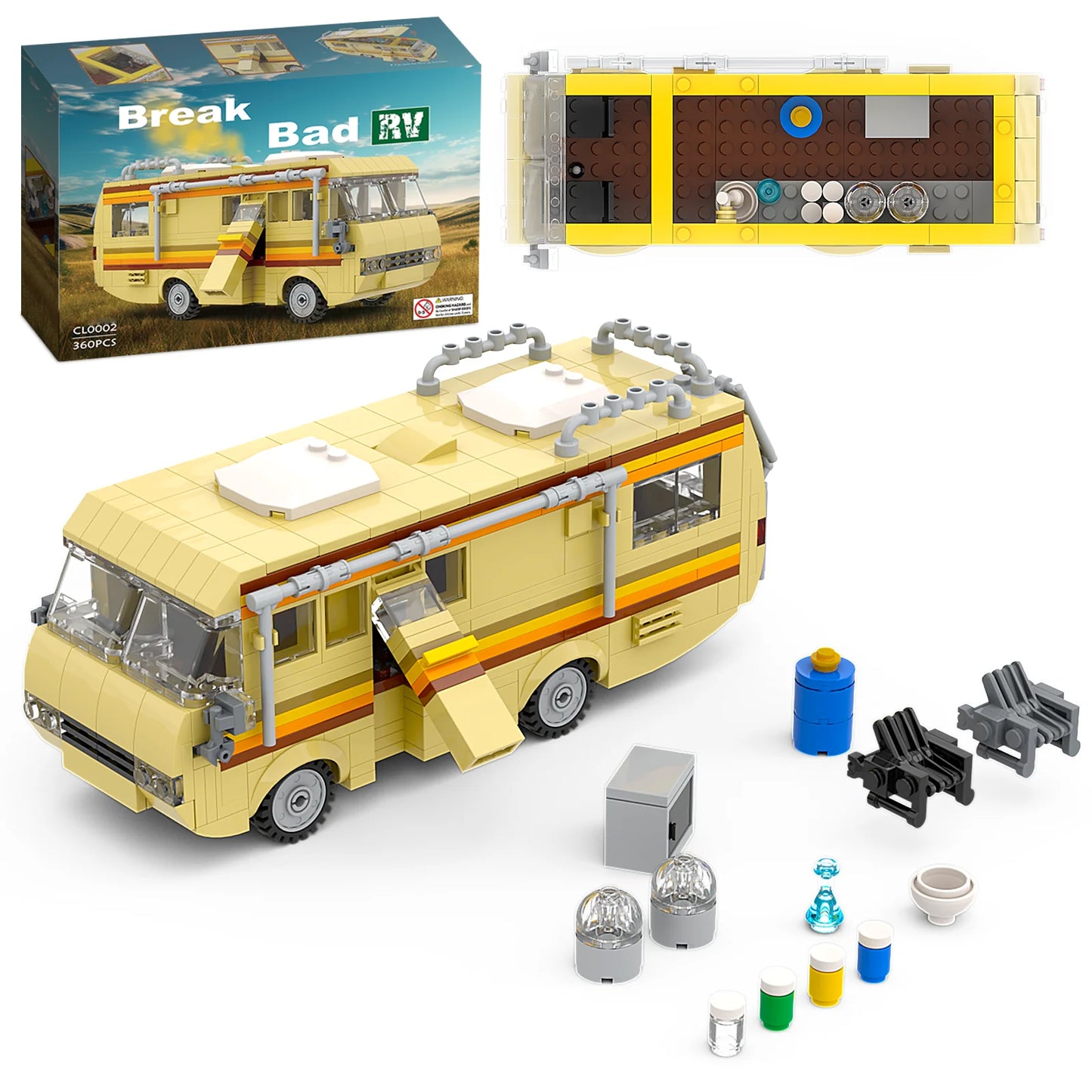 Set Micro-Blocs Breaking Bad – RV, Walter White & Jesse Pinkman | Modèle 3-en-1