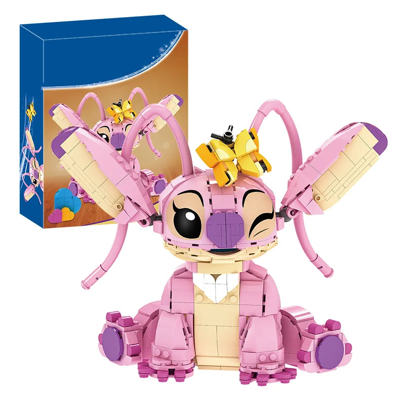 Disney Stitch et Angel - Figurines en Briques avec Oreilles Mobiles