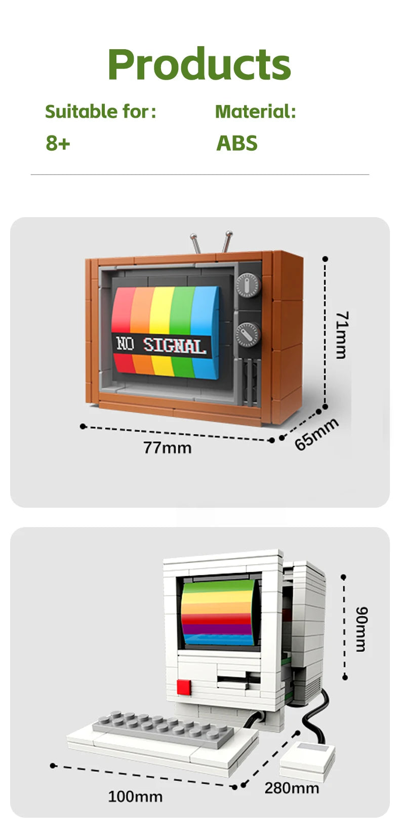 Blocs de Construction Appareils Rétro - TV, Radio, Console de Jeu Vintage