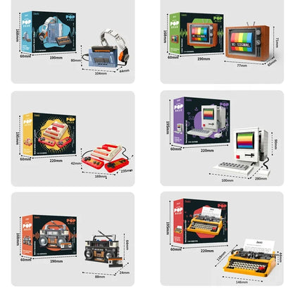 Blocs de Construction Appareils Rétro - TV, Radio, Console de Jeu Vintage