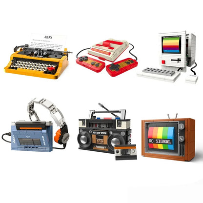 Blocs de Construction Appareils Rétro - TV, Radio, Console de Jeu Vintage