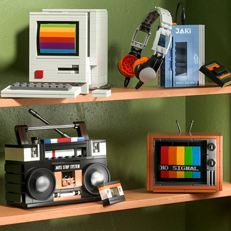 Blocs de Construction Appareils Rétro - TV, Radio, Console de Jeu Vintage