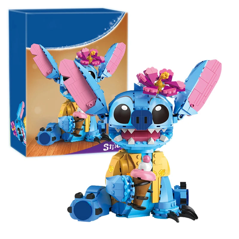 Disney Stitch et Angel - Figurines en Briques avec Oreilles Mobiles