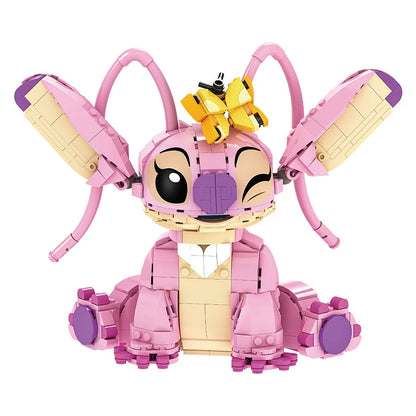 Disney Stitch et Angel - Figurines en Briques avec Oreilles Mobiles
