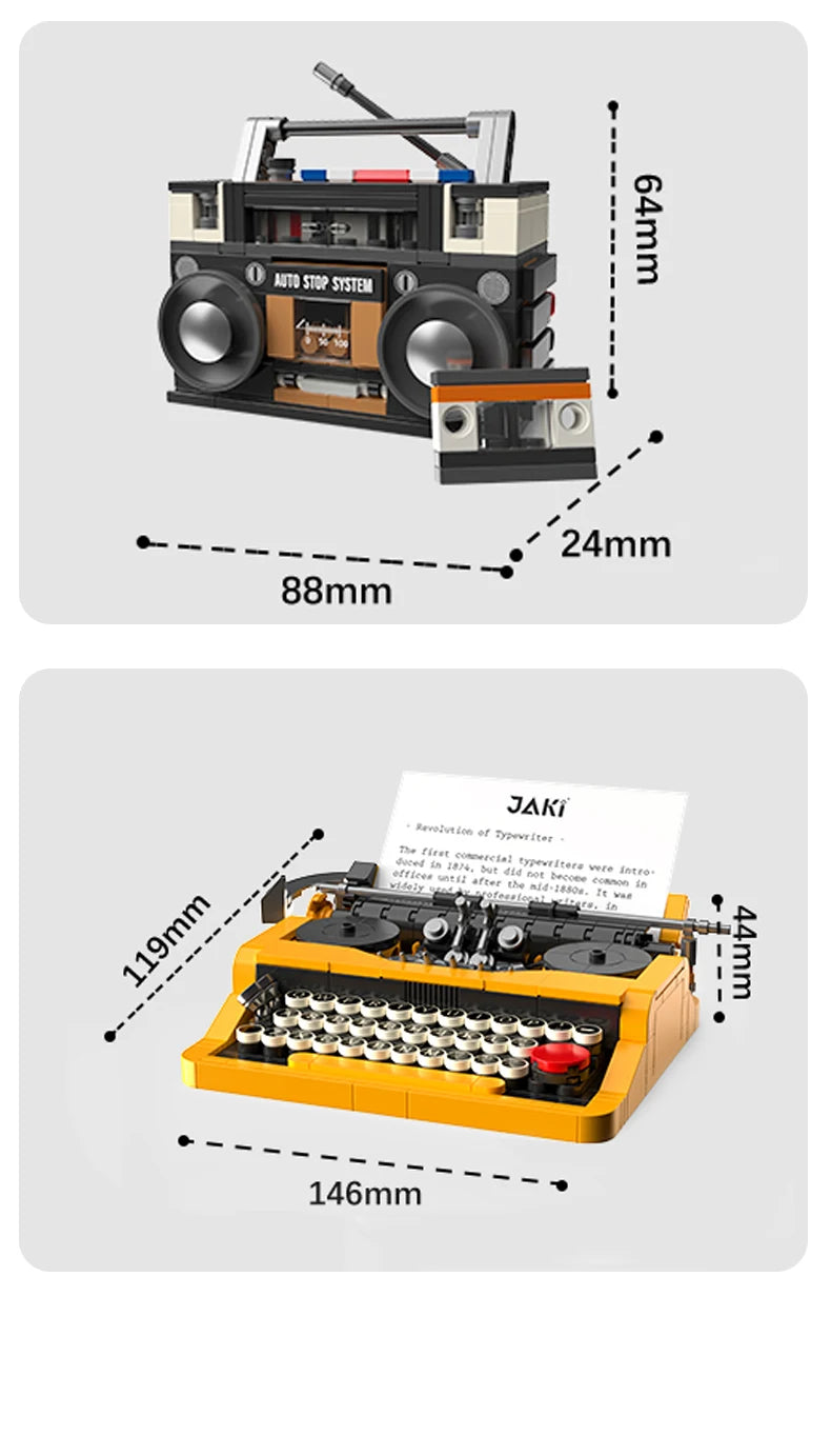 Blocs de Construction Appareils Rétro - TV, Radio, Console de Jeu Vintage