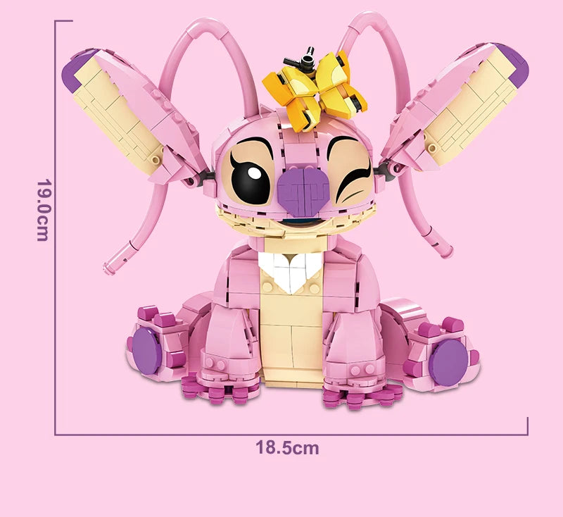 Disney Stitch et Angel - Figurines en Briques avec Oreilles Mobiles